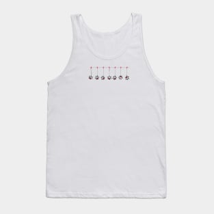 Black hearts with red hearts paw prints. Happy Valentine's day Tank Top